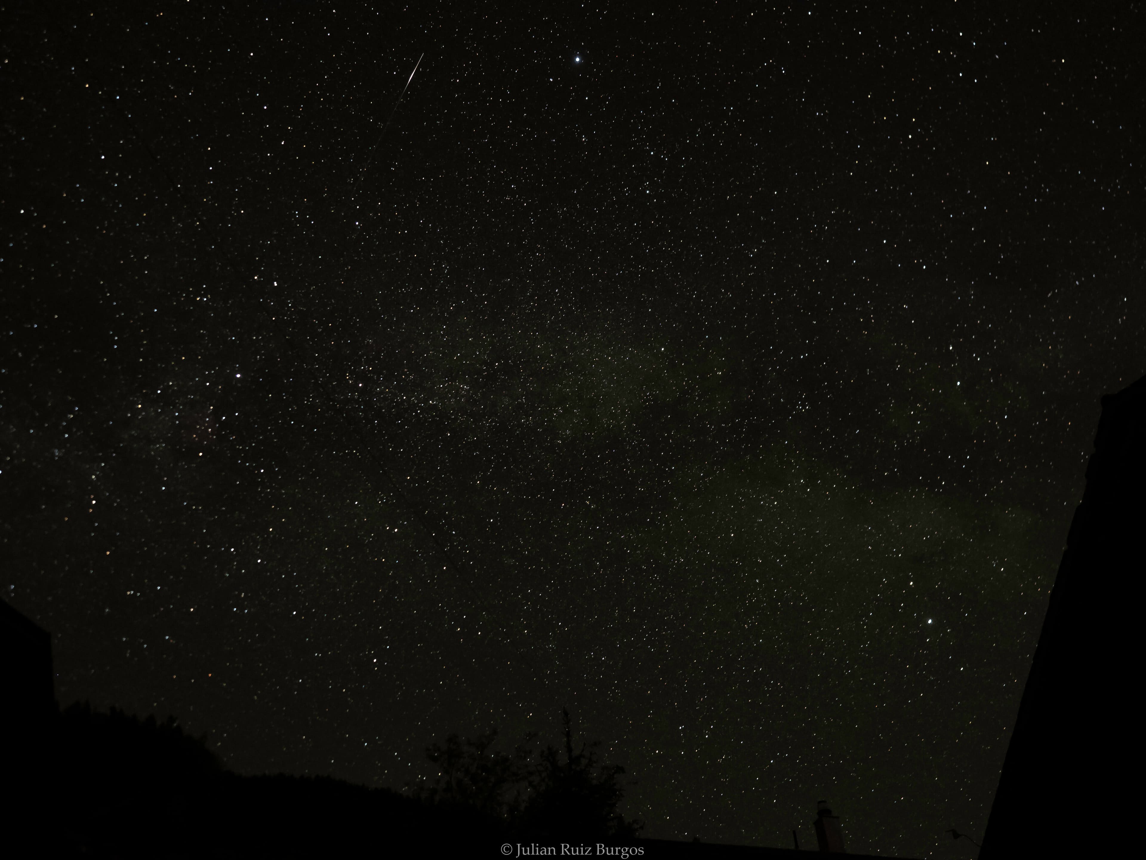 Meteor Streak Across the Night Sky