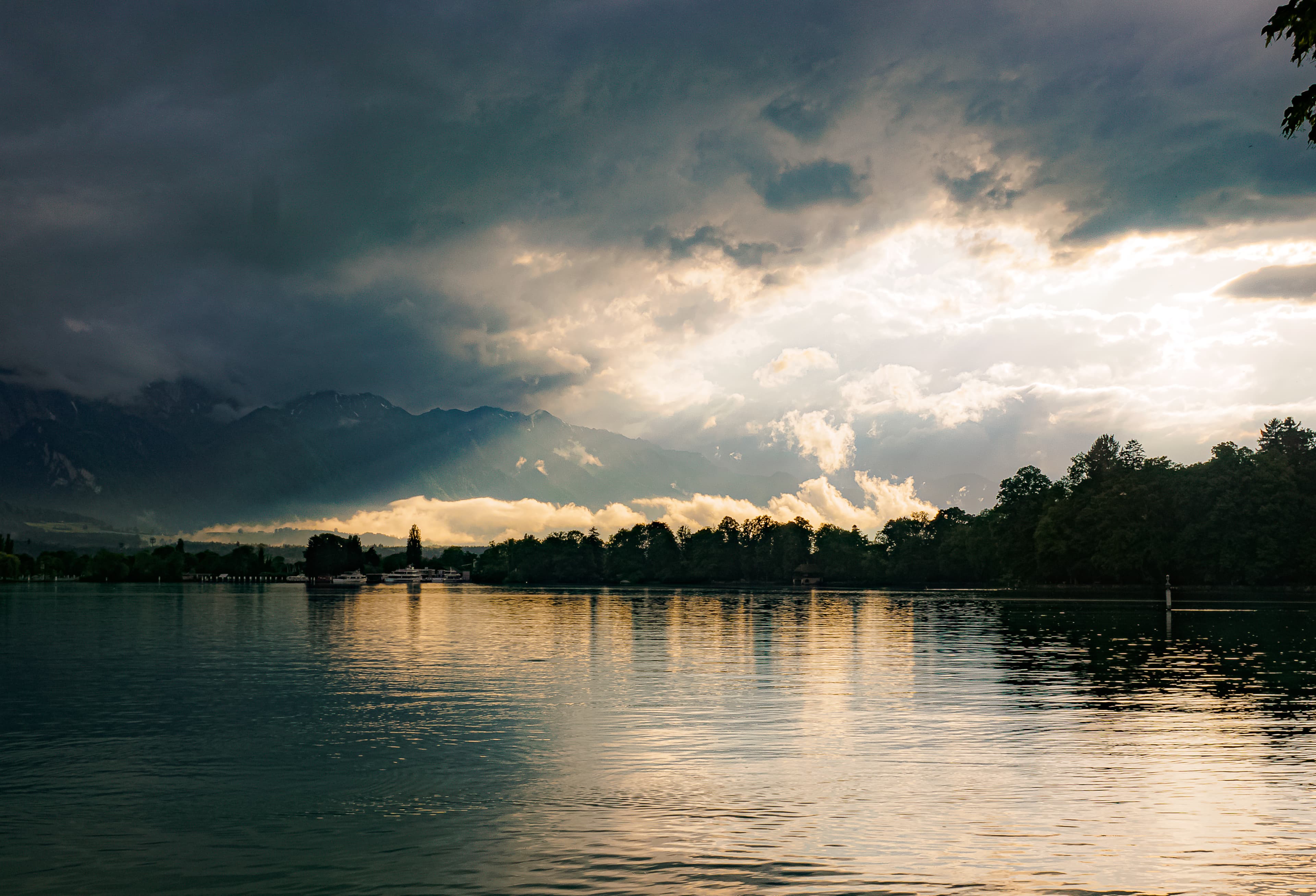 Storm Light Over an Alpine Lake
