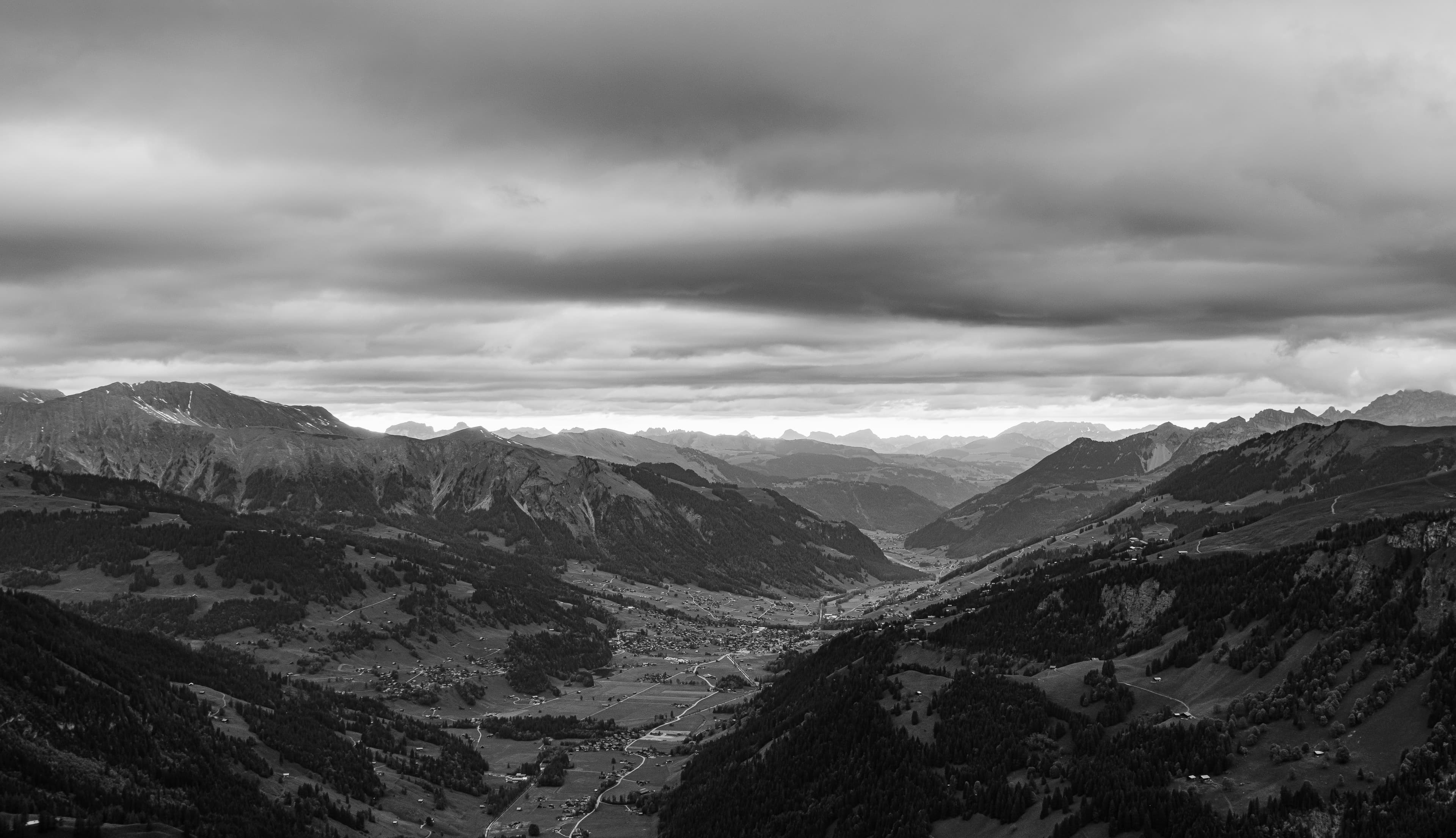 Storm Light Over an Alpine Valley