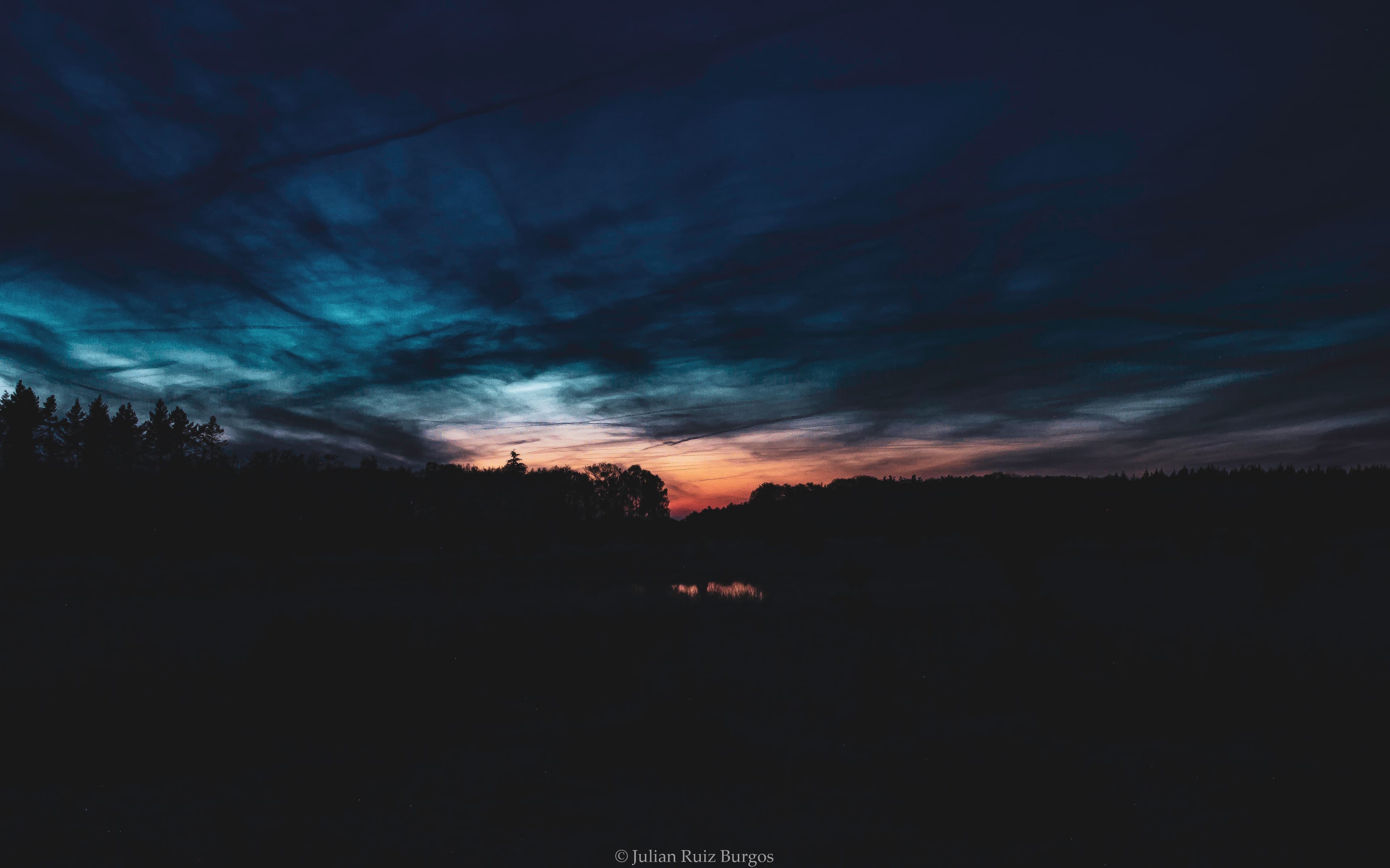 Twilight Clouds Over Silent Wetlands